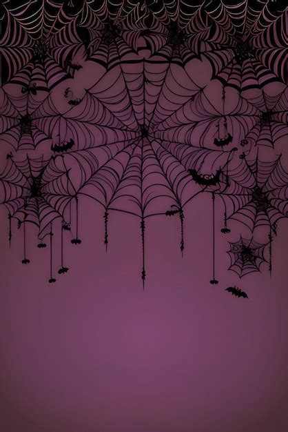 Premium AI Image | Spider web on a purple background with spiders and spiders