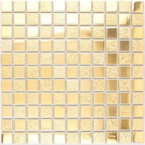 Gold Porcelain Tiles Bathroom Wall Backsplash Glazed Ceramic Mosaic