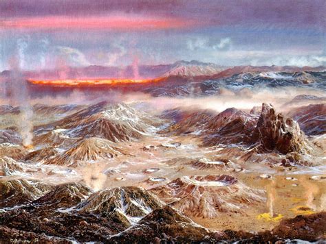 Archean by Zdenek Burian Prehistoric World, Prehistoric Animals, Landscape Art, Landscape ...