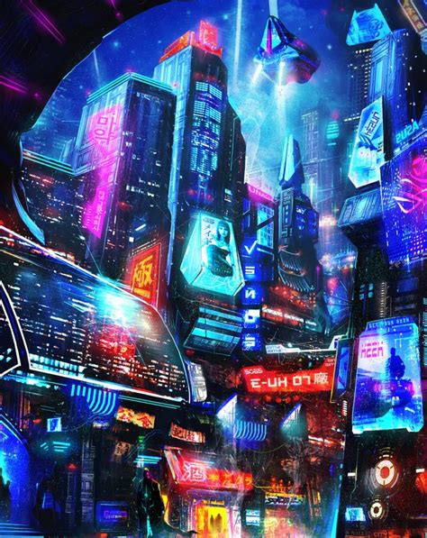 The Neon, The Cyber City (Z.H.A.N Art) : Cyberpunk | Cyberpunk city ...