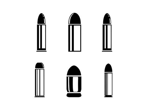 Collection of Bullet Silhouette Illustrations 11005637 Vector Art at ...