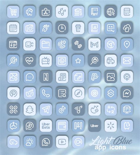 Light Blue App Icons for iOS 14 & Android - Free Aesthetic Baby Blue Icons