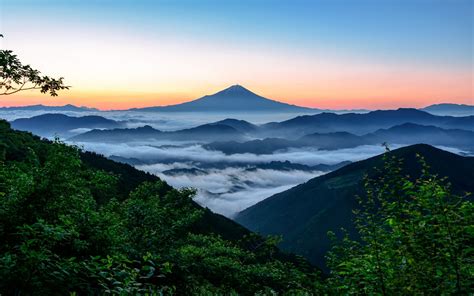 nature, Landscape, Mount Fuji, Japan, Sunrise, Forest, Mountain, Mist Wallpapers HD / Desktop ...