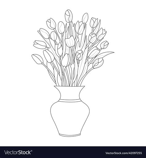 Creative floral hand drawn flower line art design Vector Image