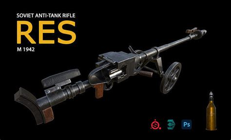 3D model Anti-tank rifle RES VR / AR / low-poly | CGTrader