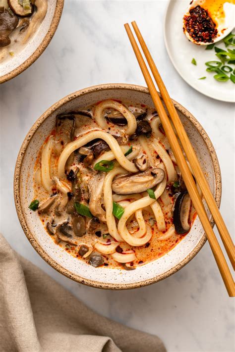 Creamy Mushroom Udon Noodle Soup - From My Bowl