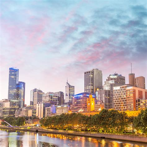 Melbourne Skyline at Dusk - Gallery Corner