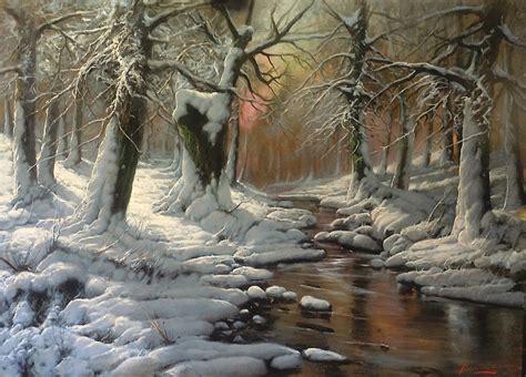 Maxmilian Ciccone Artwork: Winter Forest | Original Painting Oil ...