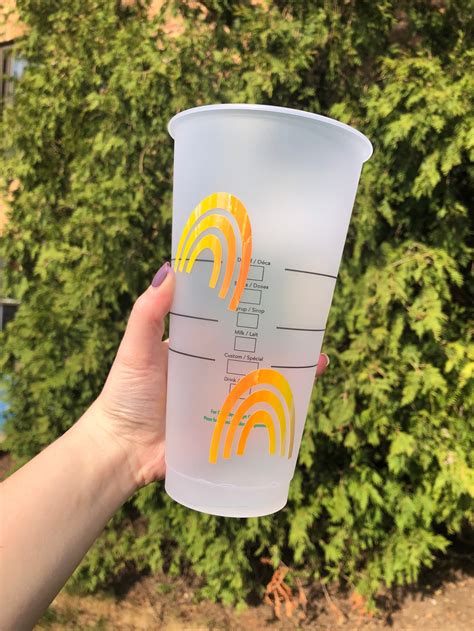 Rainbow Starbucks Cup Custom Starbucks Cup Reusable Cold | Etsy