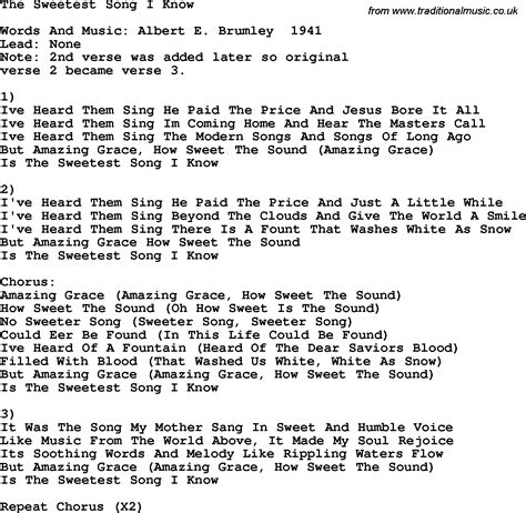 Gospel Song Lyrics Free Printable - Free Printable