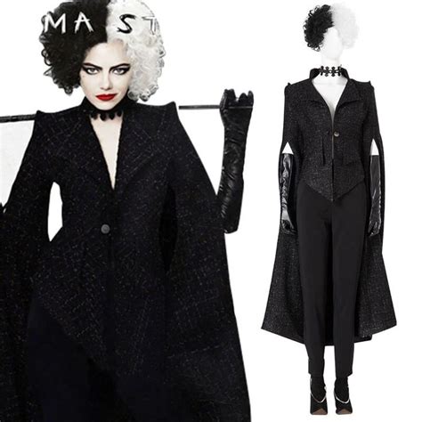 Cruella Cosplay 2021 Cruella DeVil Emma Stone Costumes Wigs Outfit | Emma stone outfit, Cruella ...