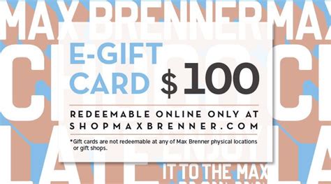 MAX BRENNER GIFT CARD – Shop Max Brenner | USA