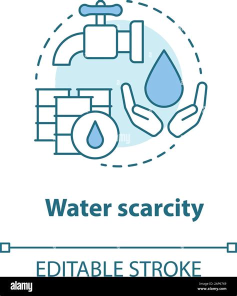 Water scarcity concept icon. Lack of clean drinking pure water idea ...