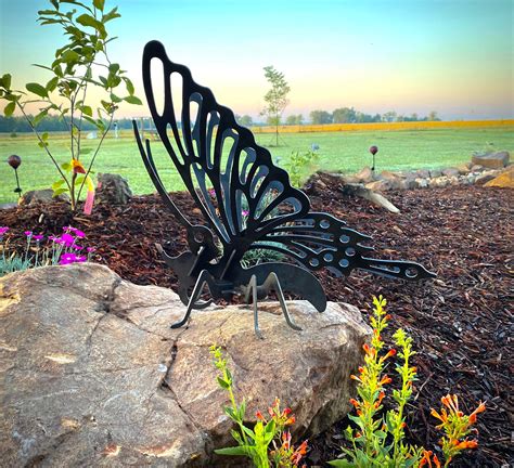 Butterfly Garden Art, Outdoor Yard Art, Garden Art, Garden Sculpture ...