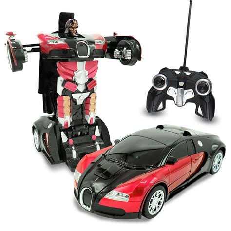 Kids RC Toy Car Transforming Robot Remote Control One Button ...