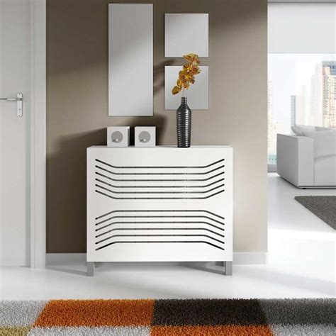 Modern Floating White Radiator Heater Cover Geometric Line design Shelf – RadiatorCoversShop.com