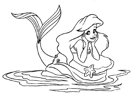 The Little Mermaid - Ariel dreams with open eyes on a rock