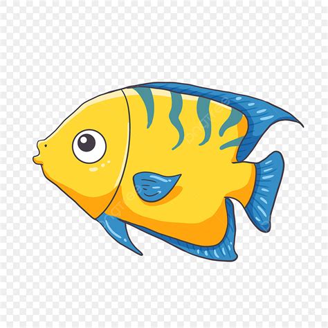 Yellow Fish Clipart Transparent Background, Yellow Cartoon Fish Clipart, Fish Clipart, Cartoon ...