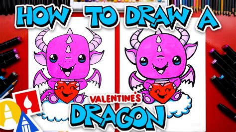 How To Draw A Valentine's Day Dragon - Art For Kids Hub