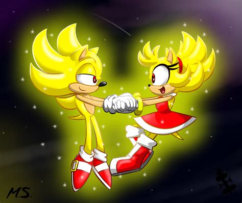 Super Sonic x Super Amy by MagzieArt on DeviantArt