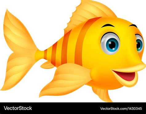 Yellow Cartoon Cute Tropical Fish Cartoon Style Cartoon