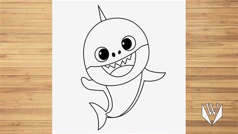 How To Draw Baby Shark Draw Step By Step For Kids Baby Shark Coloring ...