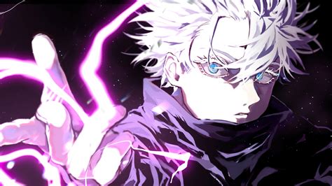 Blue Eyes Boy Jujutsu Kaisen White Hair Satoru Gojo School Uniform 4K HD Jujutsu Kaisen ...