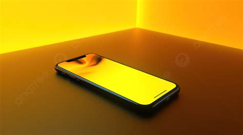 Yellow Background 3d Phone Mockup With Blank Screen, Phone, Phone 3d, Smartphone Background ...