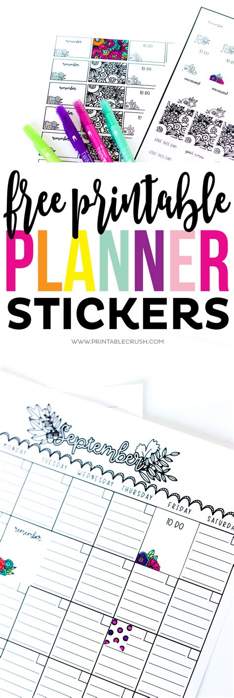 Cricut Print and Cut FREE Printable Planner Stickers - Printable Crush