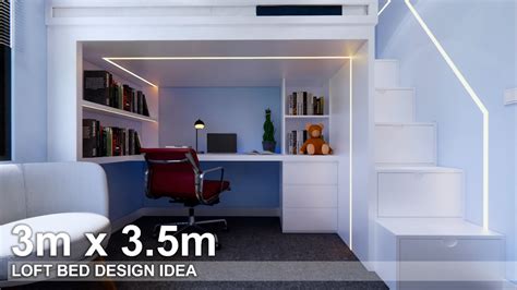 Small bedroom Design | 3m x 3.5 m | Loft Bed Design - YouTube