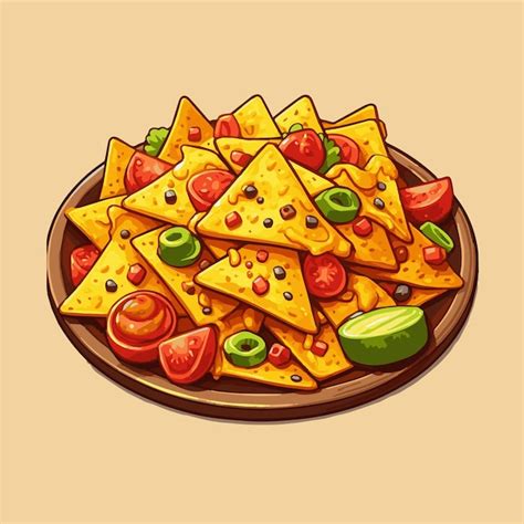 Premium Vector | A nachos in cartoon style