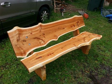 Live edge park bench by John Mabry | Wood bench outdoor, Wood bench plans, Rustic log furniture