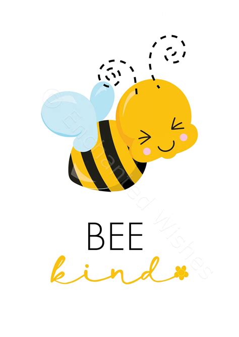 Bee Kind Print - Wall Art Printable Prints