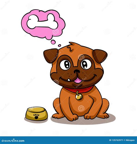 Hungry dog stock illustration. Illustration of happy - 135763971