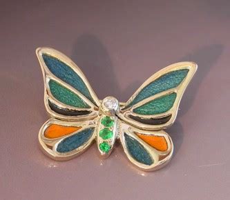 Enamel Butterfly Brooch