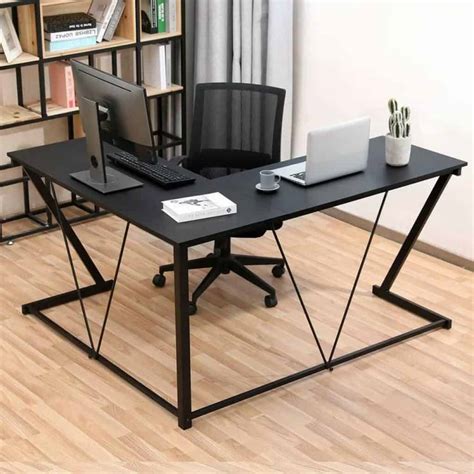 Black L-Shaped Modern Desk - Affordable Modern Design Furniture and Furnishings // Moderno House