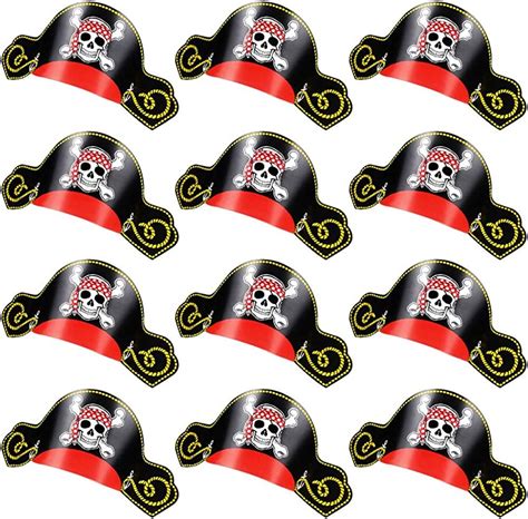 Paper Pirate Party Hats for Kids, Set of 12, Pirate Party Supplies, Ha · Art Creativity