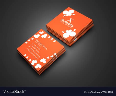 Square business card design template Royalty Free Vector