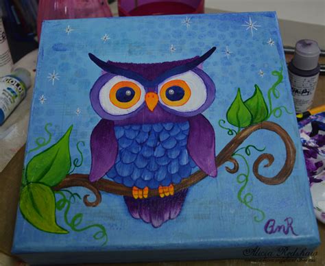 Easy Owl Painting at PaintingValley.com | Explore collection of Easy ...