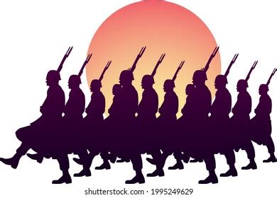 Marching Soldiers Silhouette Design Military Theme Stock Vector (Royalty Free) 1995249629