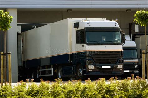 Truck at loading dock stock photo. Image of shipper, shipping - 1665452