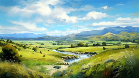 New Zealand landscape 01 - Oil painting style by AImages on DeviantArt