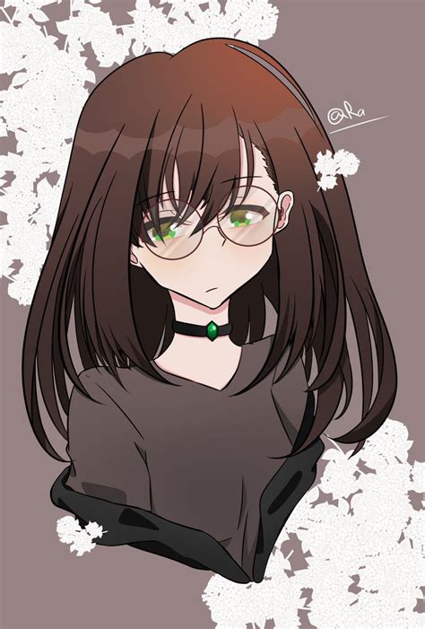 Anime Brown Hair PFP With Glasses