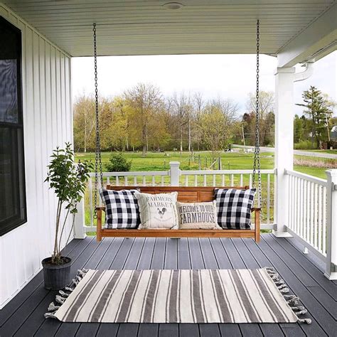 Farmhouse Homes 🏡 on Instagram: “This front porch swing is PERFECT! 😍 Who else feels like they ...