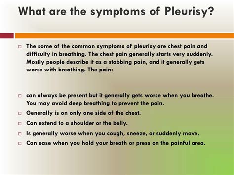 PPT - Pleurisy: Causes, Symptoms, Daignosis, Prevention and Treatment PowerPoint Presentation ...