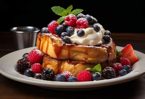 Premium AI Image | French toast with berries