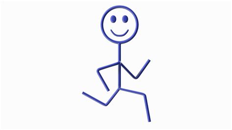 3D Simple Stickman Running Pose Blue Model - TurboSquid 2088553