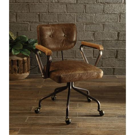 Acme Furniture Hallie Office Chair, Vintage Whiskey Leather - Walmart.com - Walmart.com