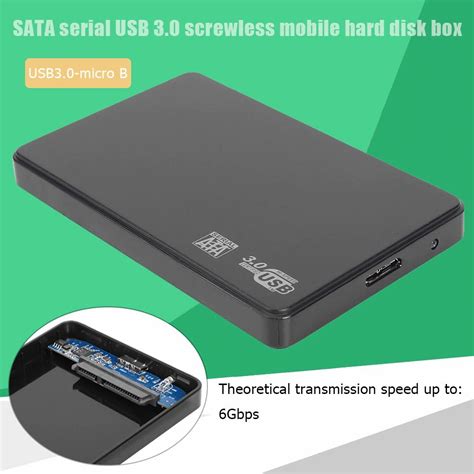 HDD Enclosure Case USB 3.0 To SATA HDD Hard Drive External Enclosure Black Case Without Screws ...