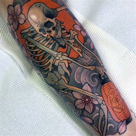 50 Dancing Skeleton Tattoo Ideas For Men - Moving Bone Designs